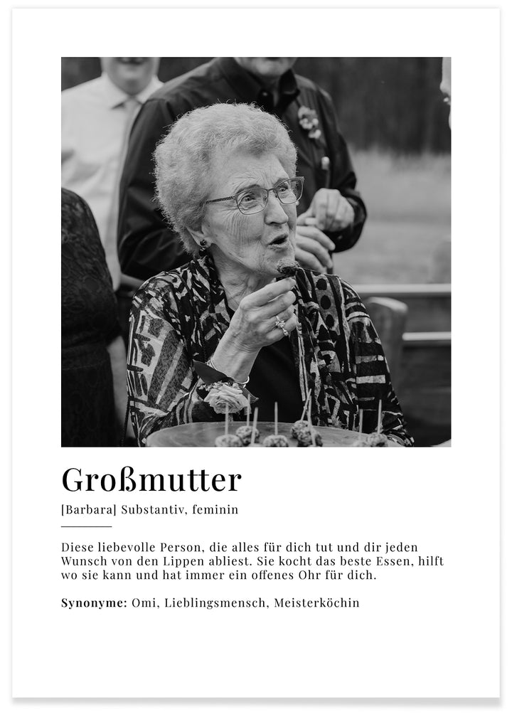 Fotoposter "Großmutter Definition"
