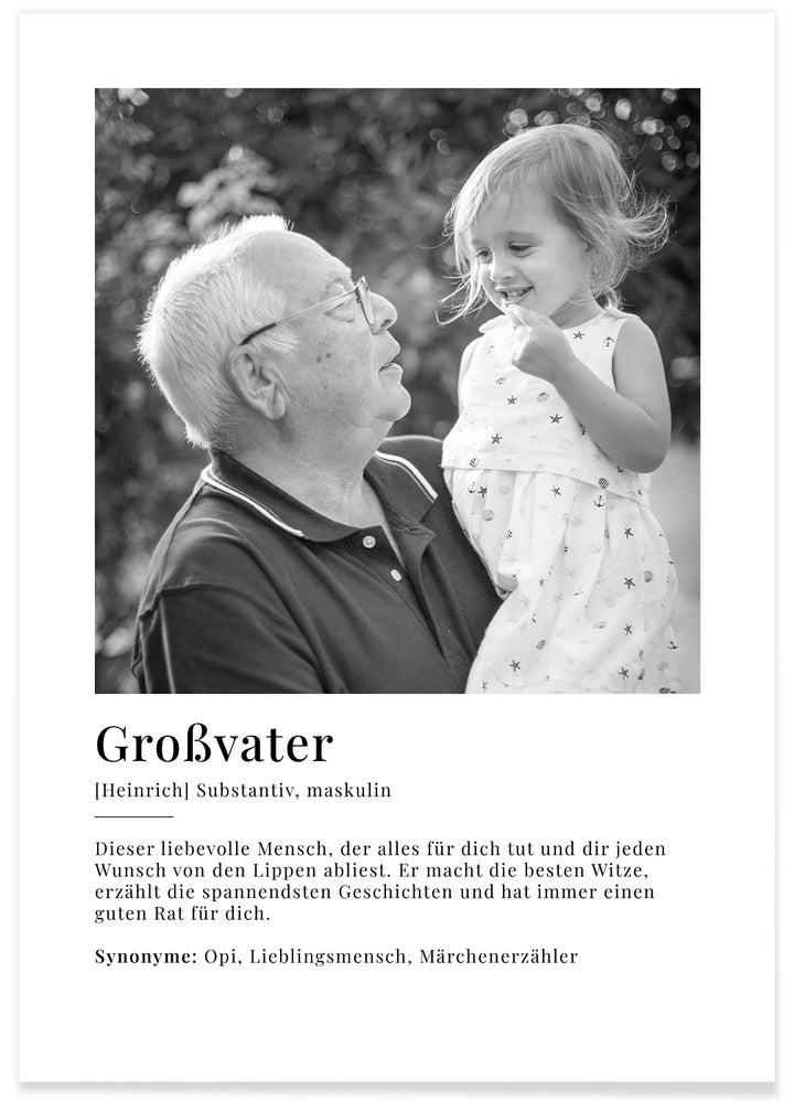 Fotoposter "Großvater Definition"