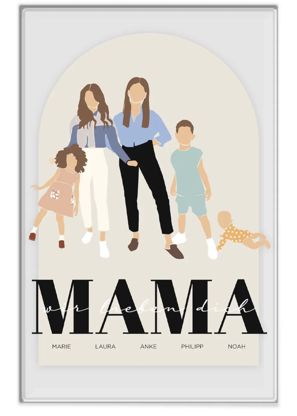 Mama und Kinder - Individueller Acryl-Glas Print famwalls