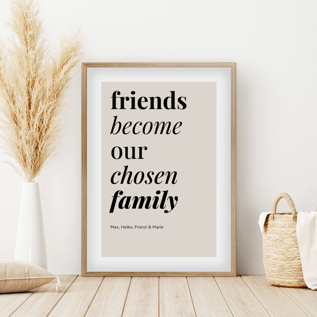 Poster "friends become family" famwalls